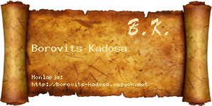 Borovits Kadosa névjegykártya